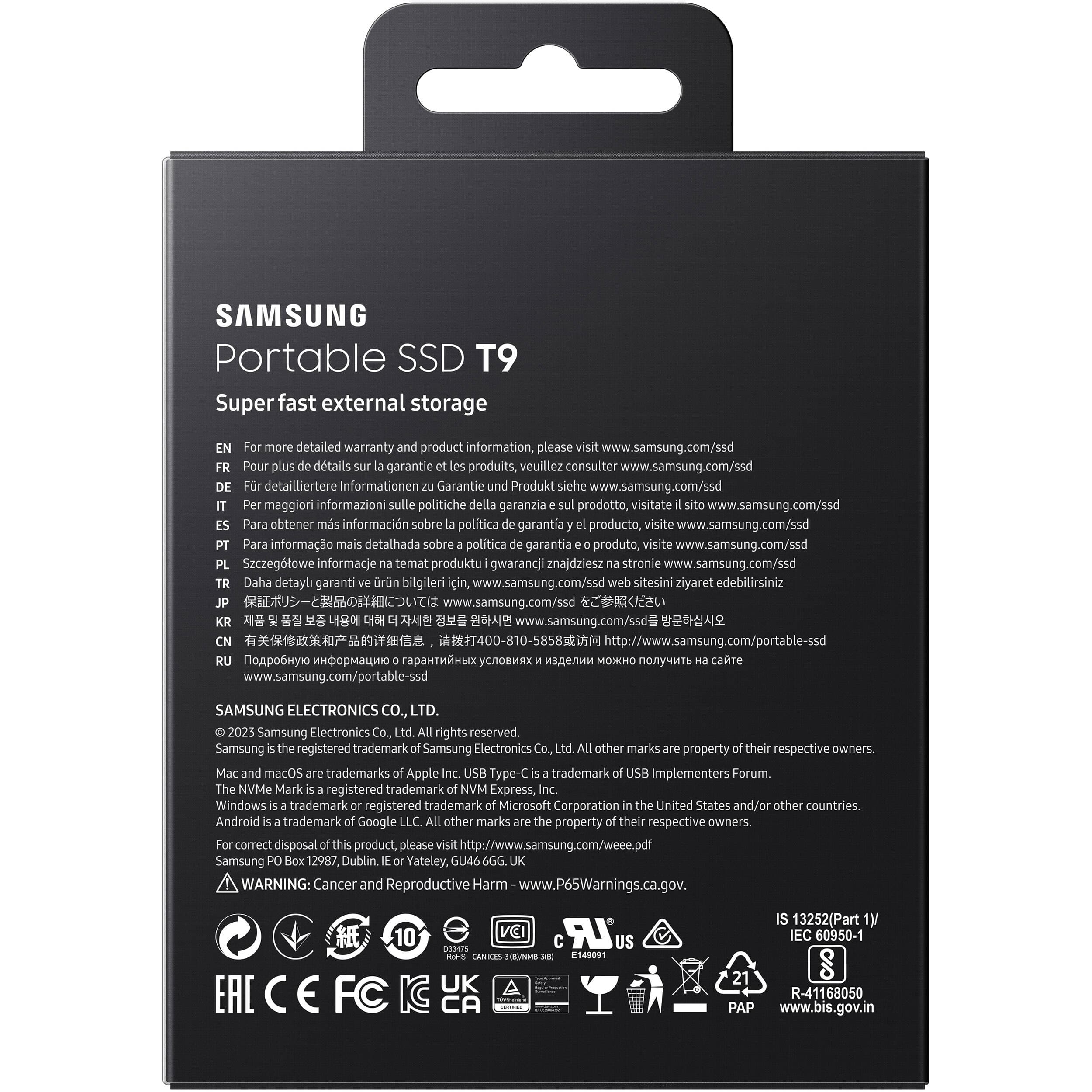 Samsung T9 Portable SSD 1TB external drive with USB-C connection