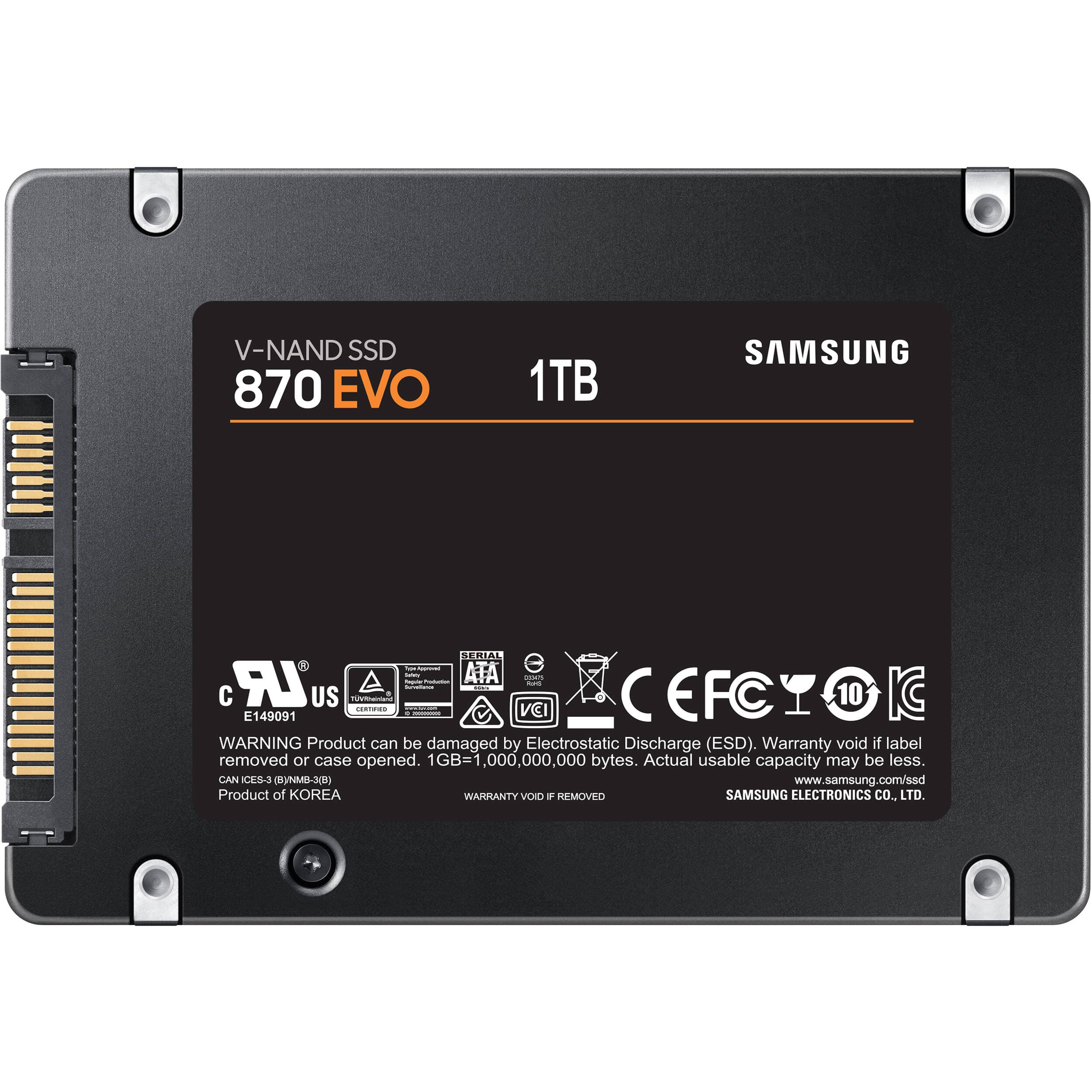 Samsung 870 EVO 1 TB 2.5-inch SATA III internal SSD MZ-77E1T0B/AM