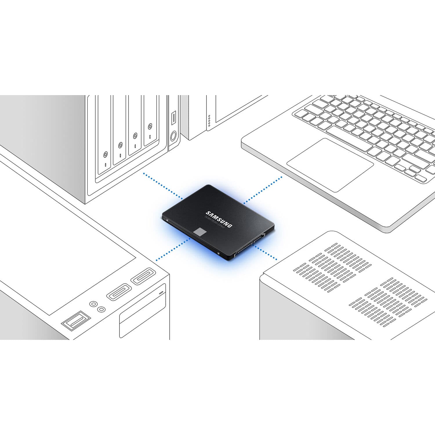Samsung 870 EVO 1 TB 2.5-inch SATA III internal SSD MZ-77E1T0B/AM