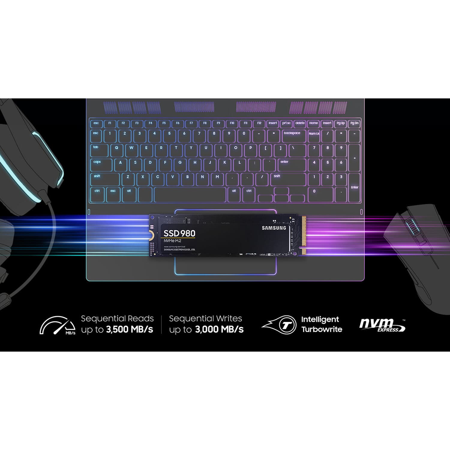 SAMSUNG M.2 980 1TB PCIE GEN3. X4 NVME 1.4C view 11