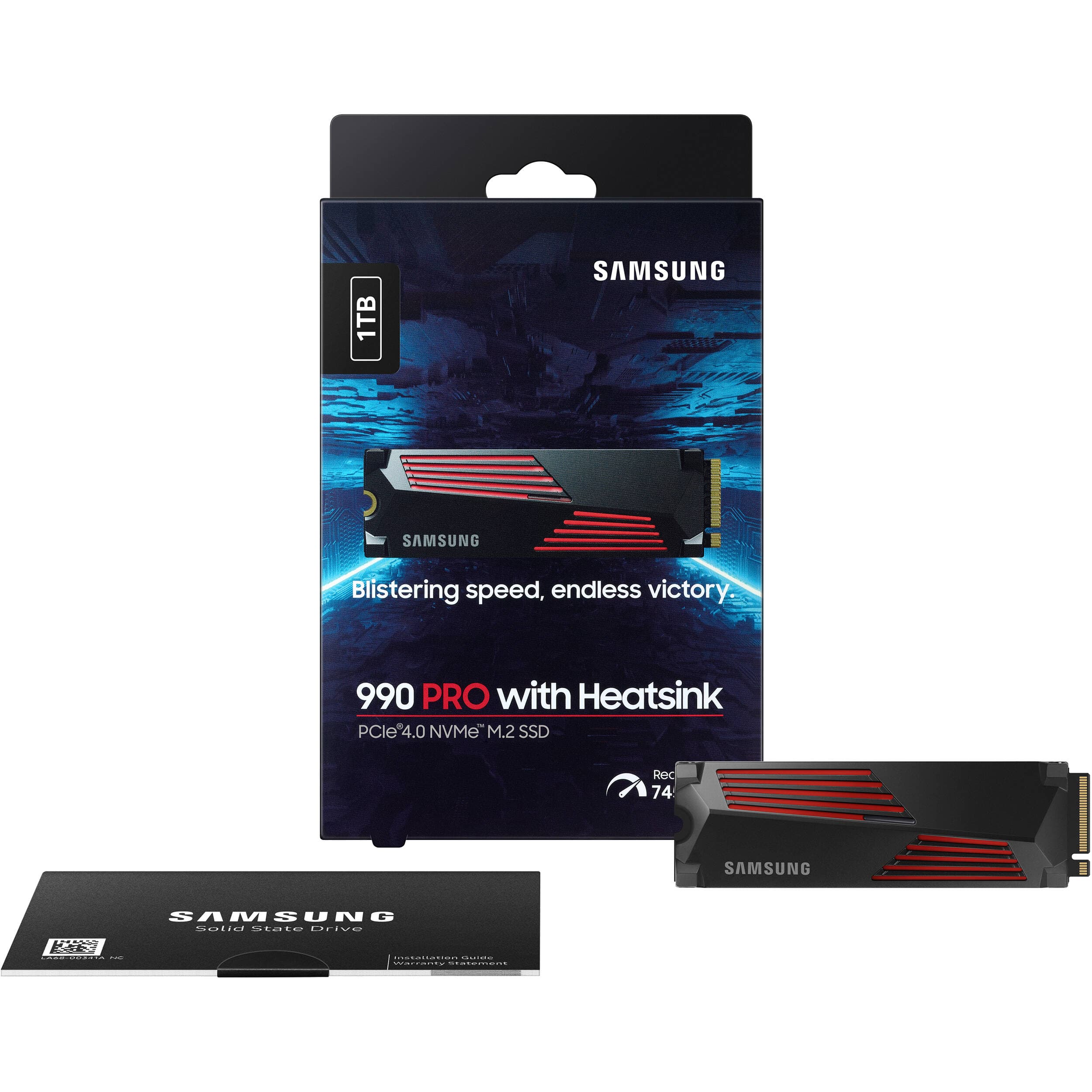 Samsung 1TB 990 PRO M.2 PCIe 4.0 SSD with heatsink