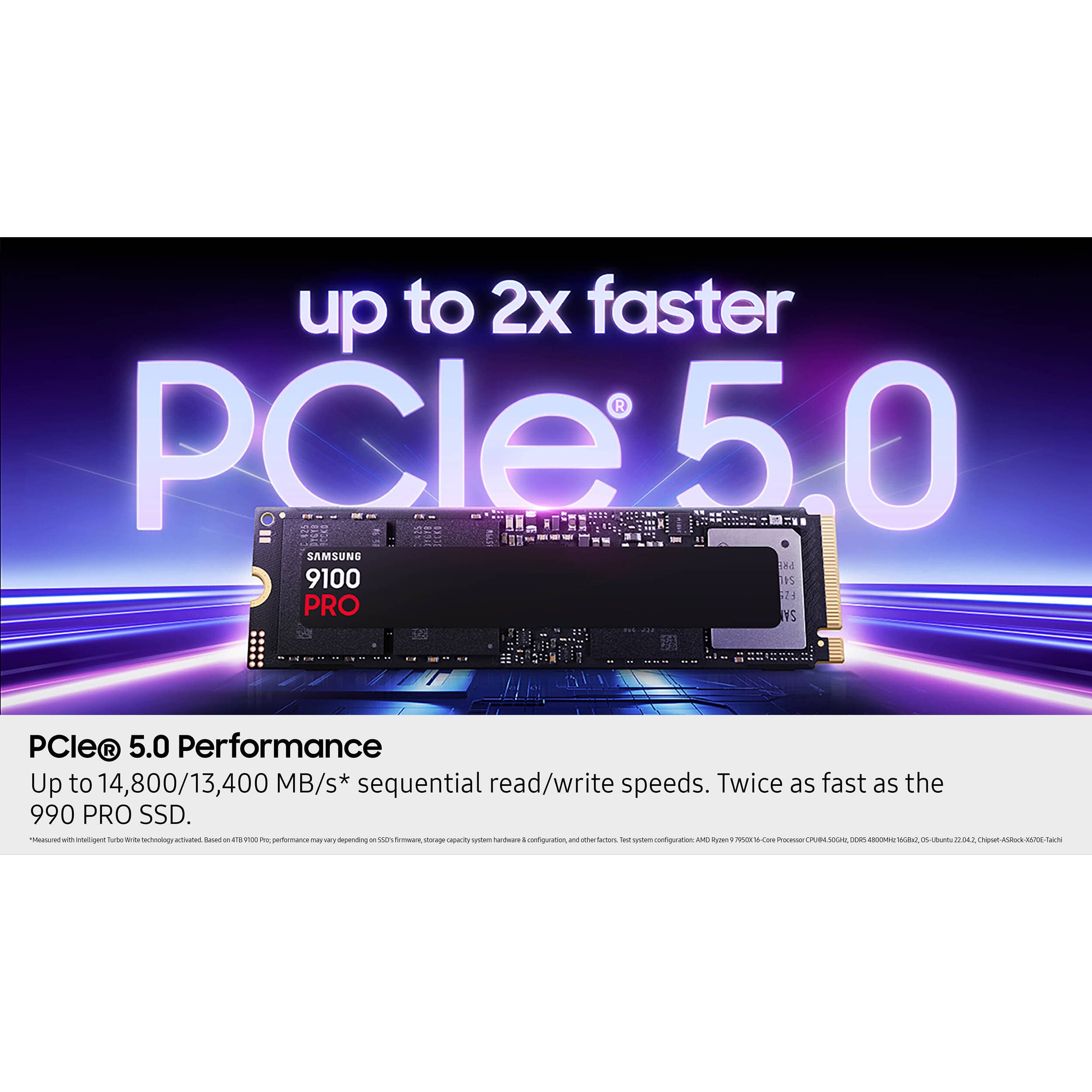 SAMSUNG 4TB 9100 PRO PCIE 5.0X4 NVME 2.0 V NAND TLC V8 M.2 YEAR LIMITED WARRANTY view 7