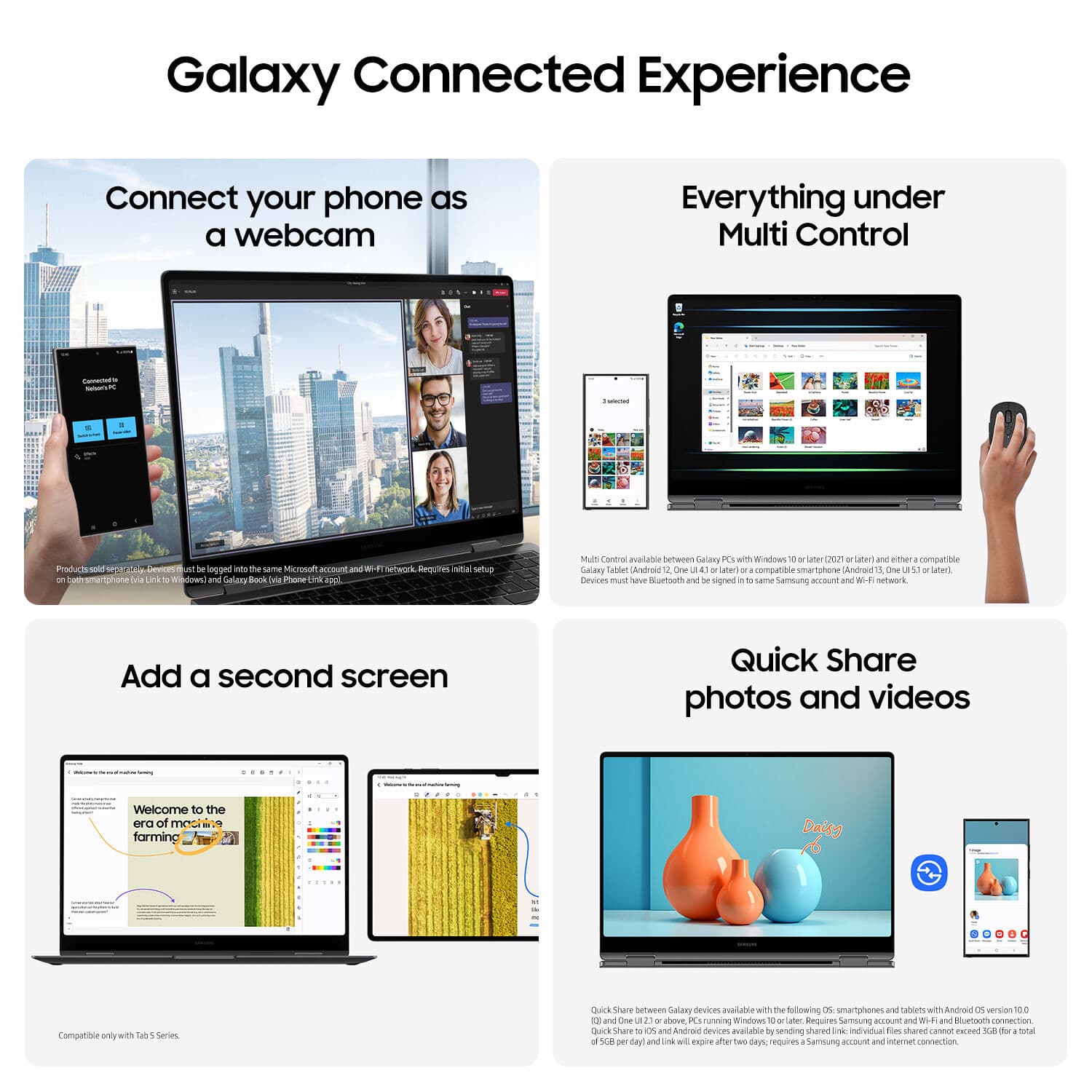 Samsung Galaxy Book5 Pro 360 16-inch gray 2-in-1 laptop with Intel Core Ultra 7, 32 GB RAM, and 1 TB SSD