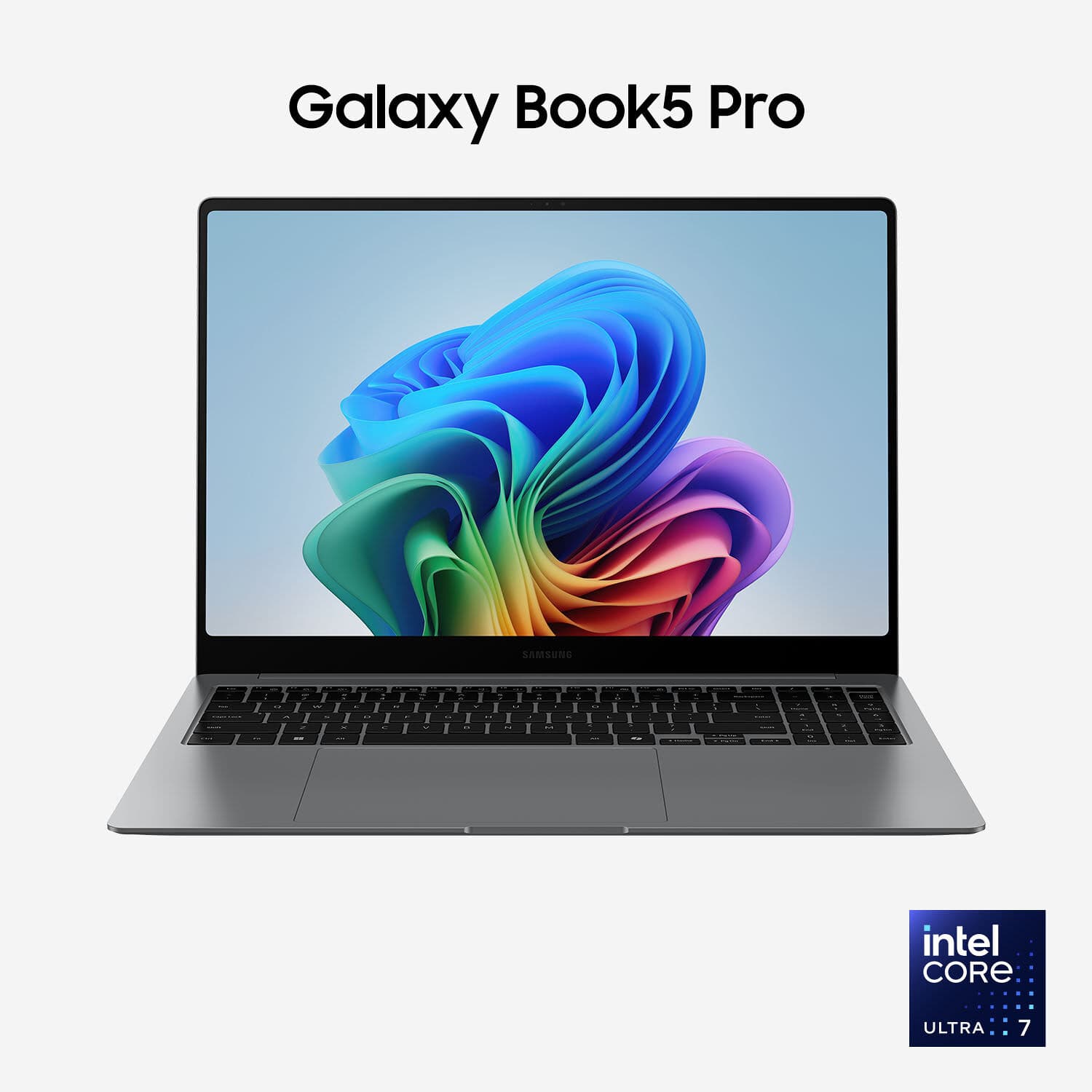 Samsung Galaxy Book5 Pro 16 gray business laptop with 16-inch display