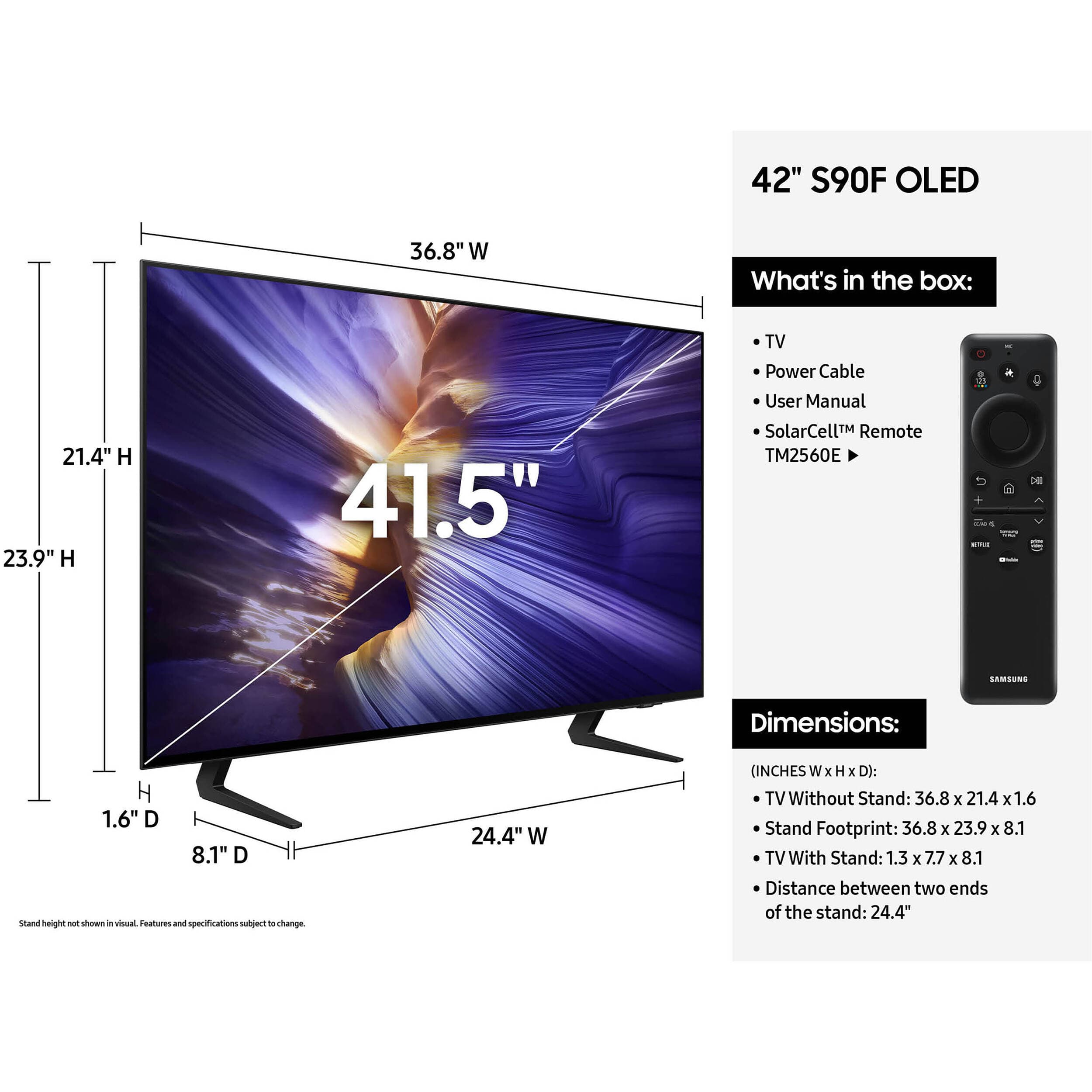 Samsung 42-inch OLED 4K smart TV with 120 Hz refresh rate