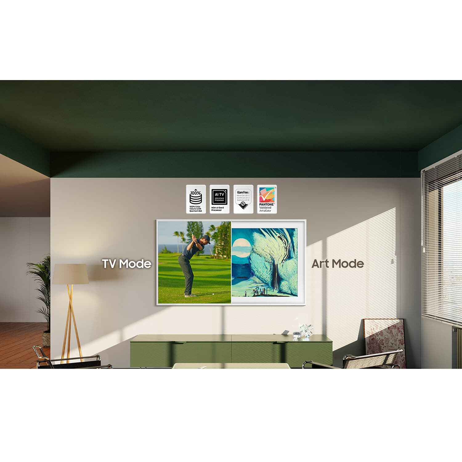 Samsung 43-inch QLED 4K Frame smart TV with 120 Hz refresh