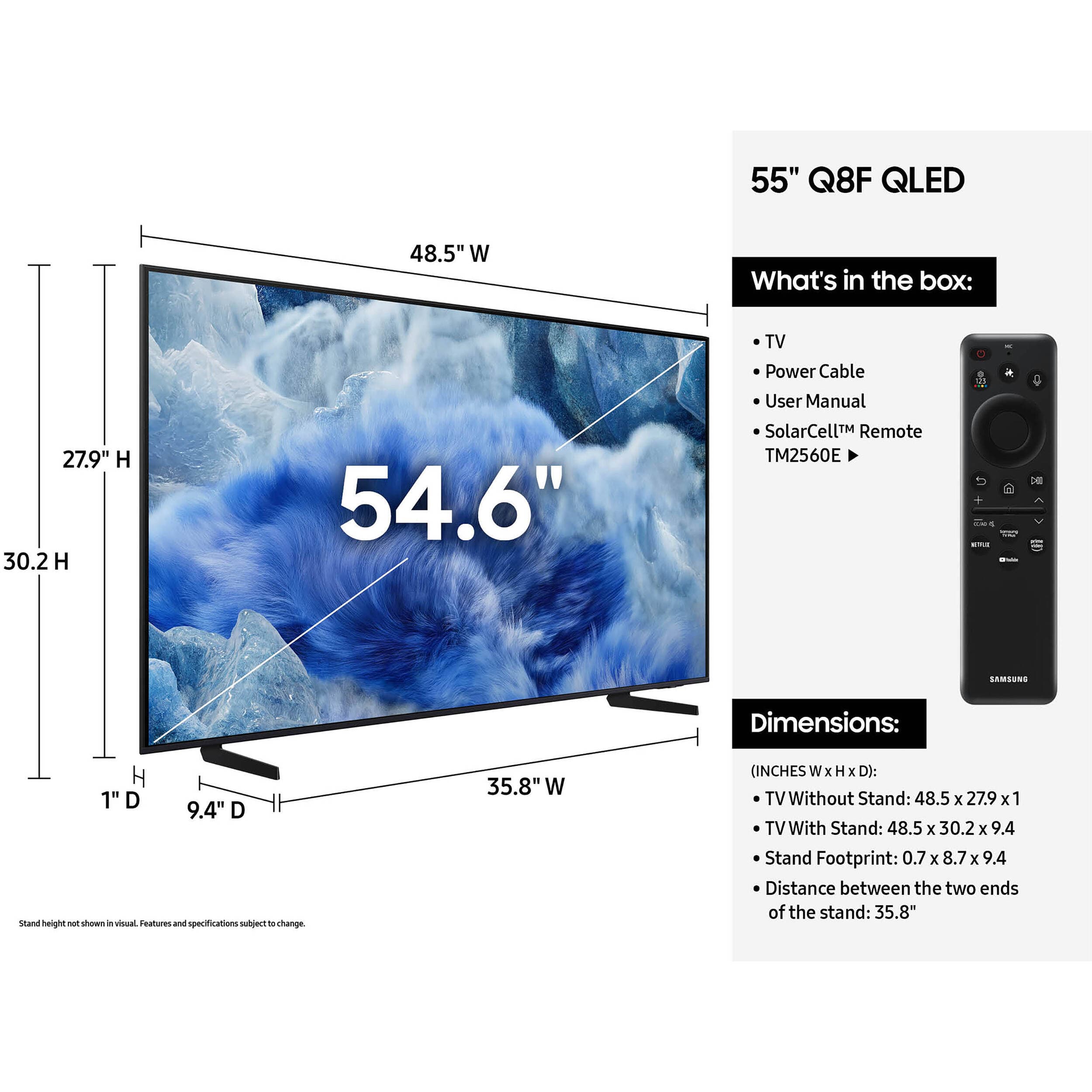 Samsung 55-inch QLED 4K Smart TV model QN55Q8FAAFXZA