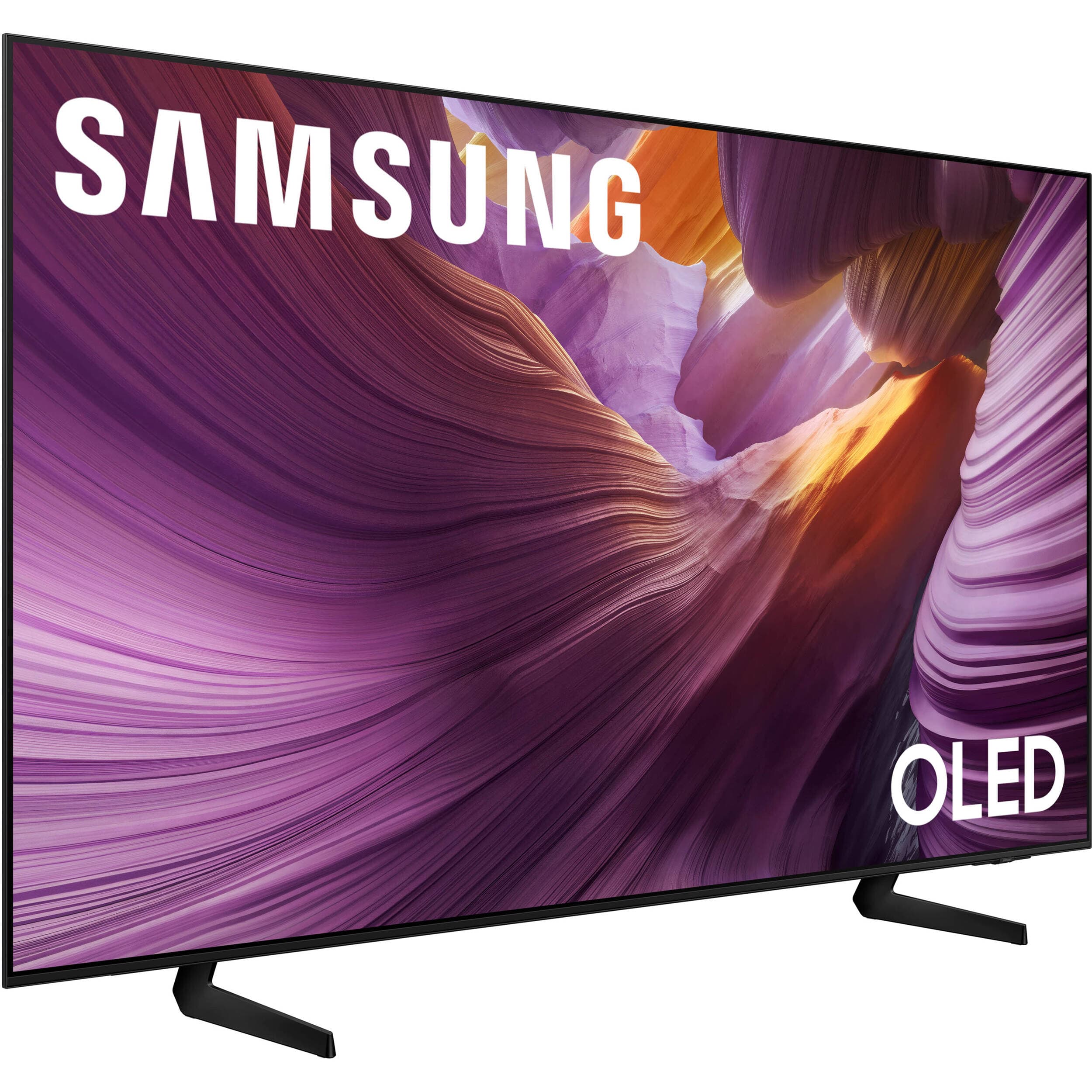Samsung 55-inch OLED 4K smart TV with 120 Hz refresh and slim black bezel