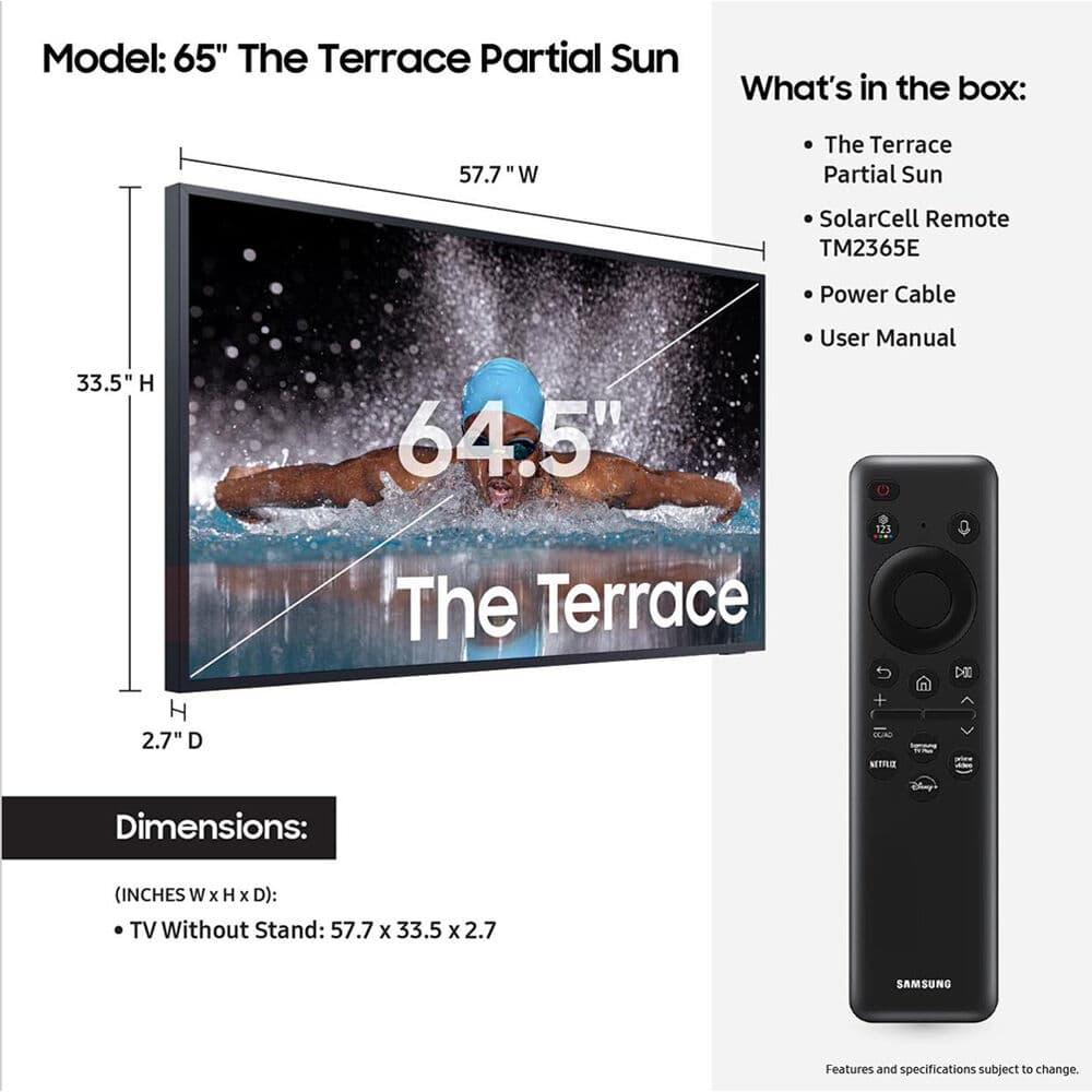 Samsung 65-inch Neo QLED 4K smart TV for bright partial-sun viewing