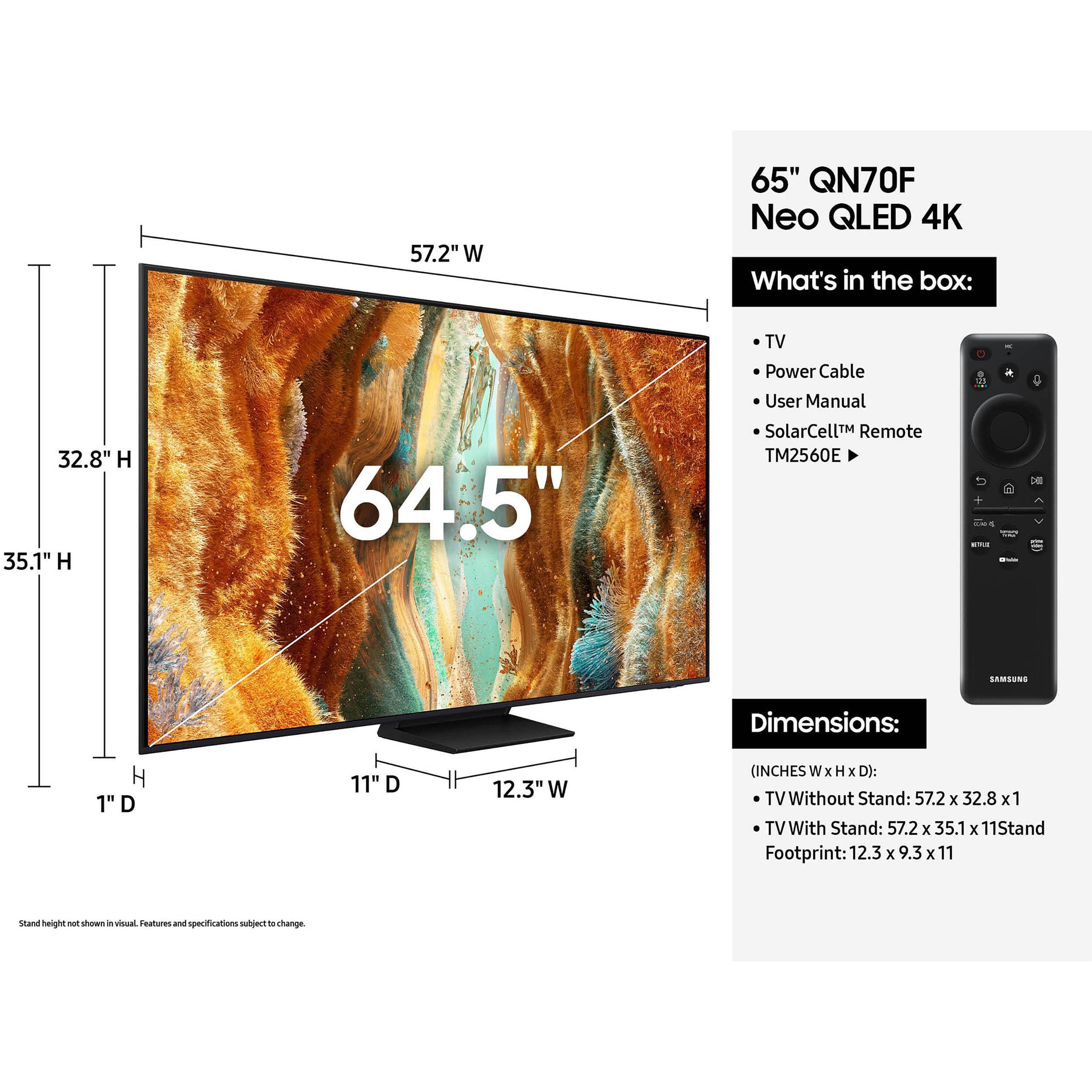Samsung 65-inch Neo QLED 4K smart TV with 120 Hz refresh rate