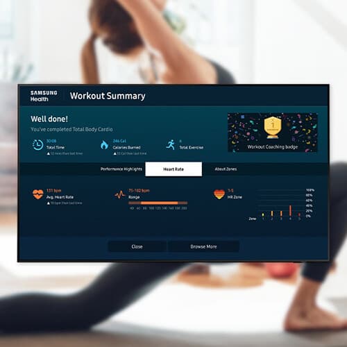 Samsung 65-inch OLED 4K smart TV with 120 Hz refresh rate for premium boardrooms and media spaces