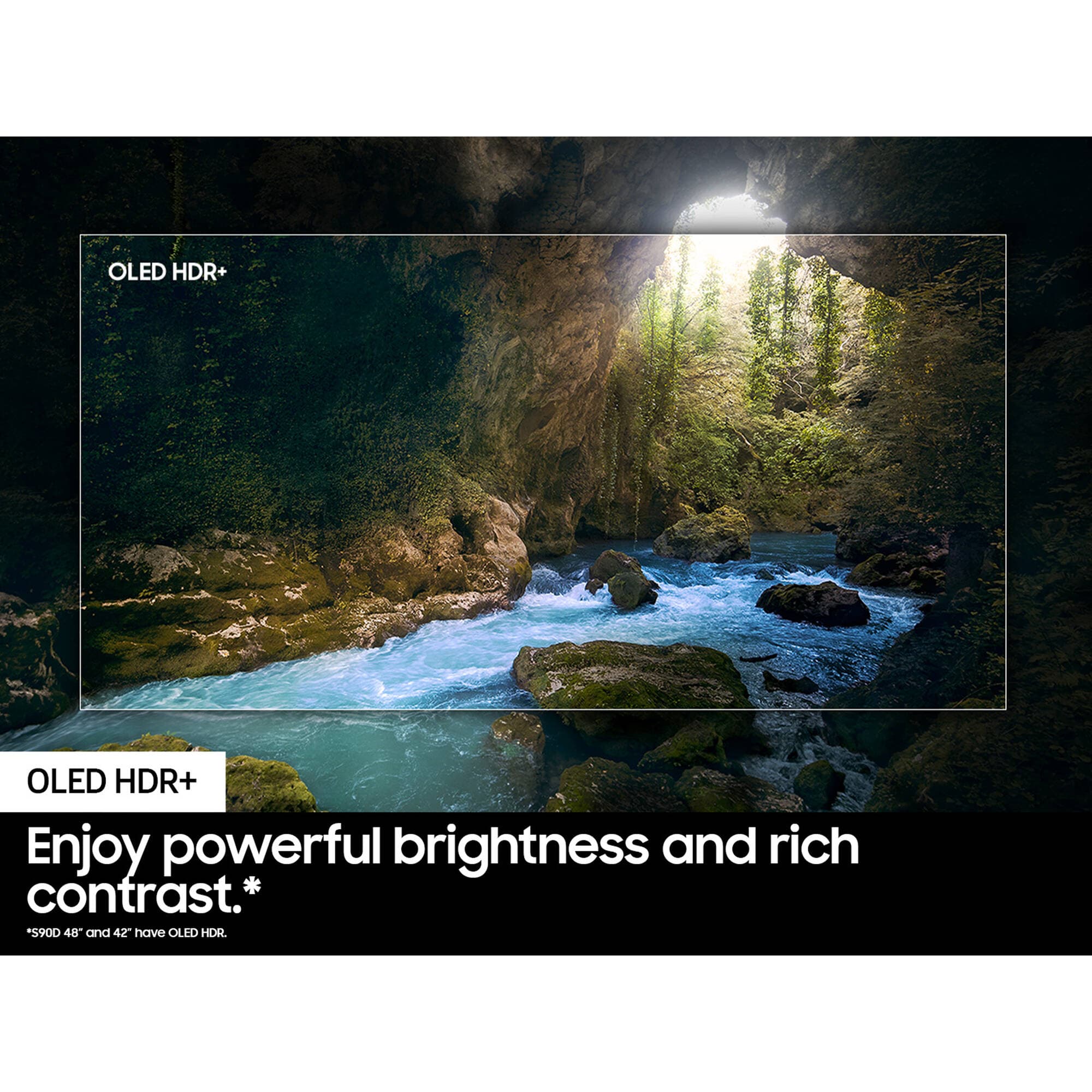 Samsung 65-inch S90D OLED 4K smart TV with thin bezel and premium black finish