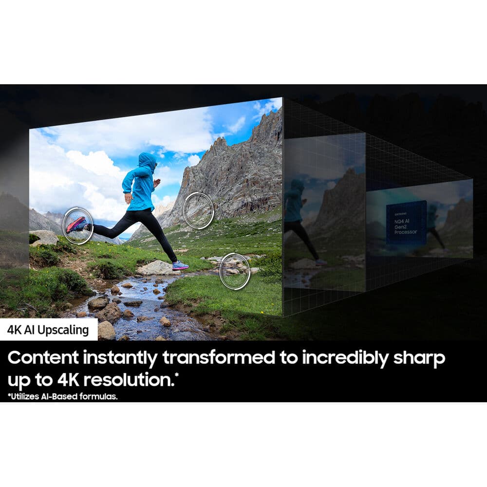 Samsung 75-inch Neo QLED 4K smart TV with 120 Hz refresh rate for bright-room viewing