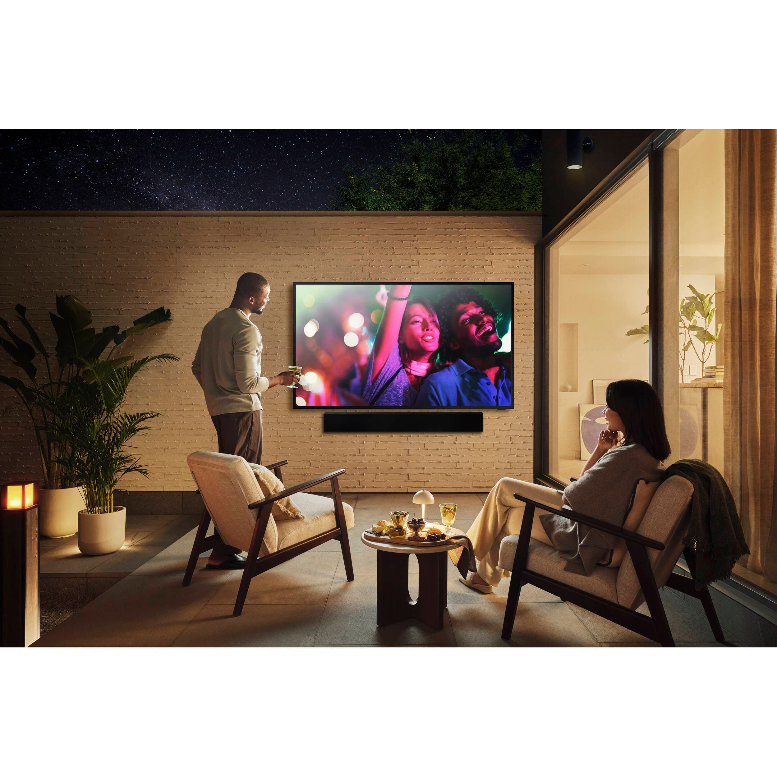 Samsung 75-inch Neo QLED 4K smart TV with 120 Hz refresh rate for bright-room viewing