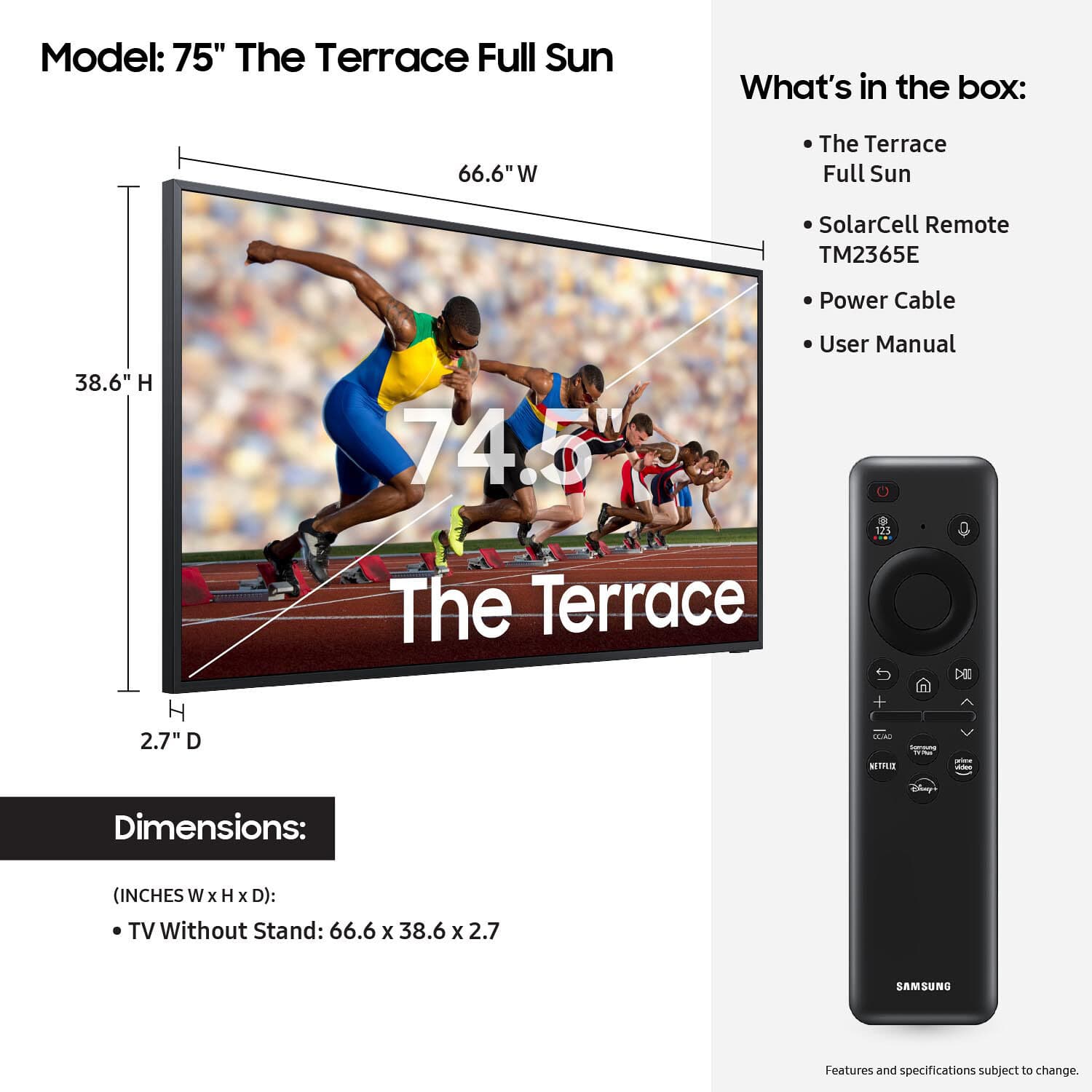 Samsung 75-inch Neo QLED 4K smart TV with 120 Hz refresh rate for bright-room viewing