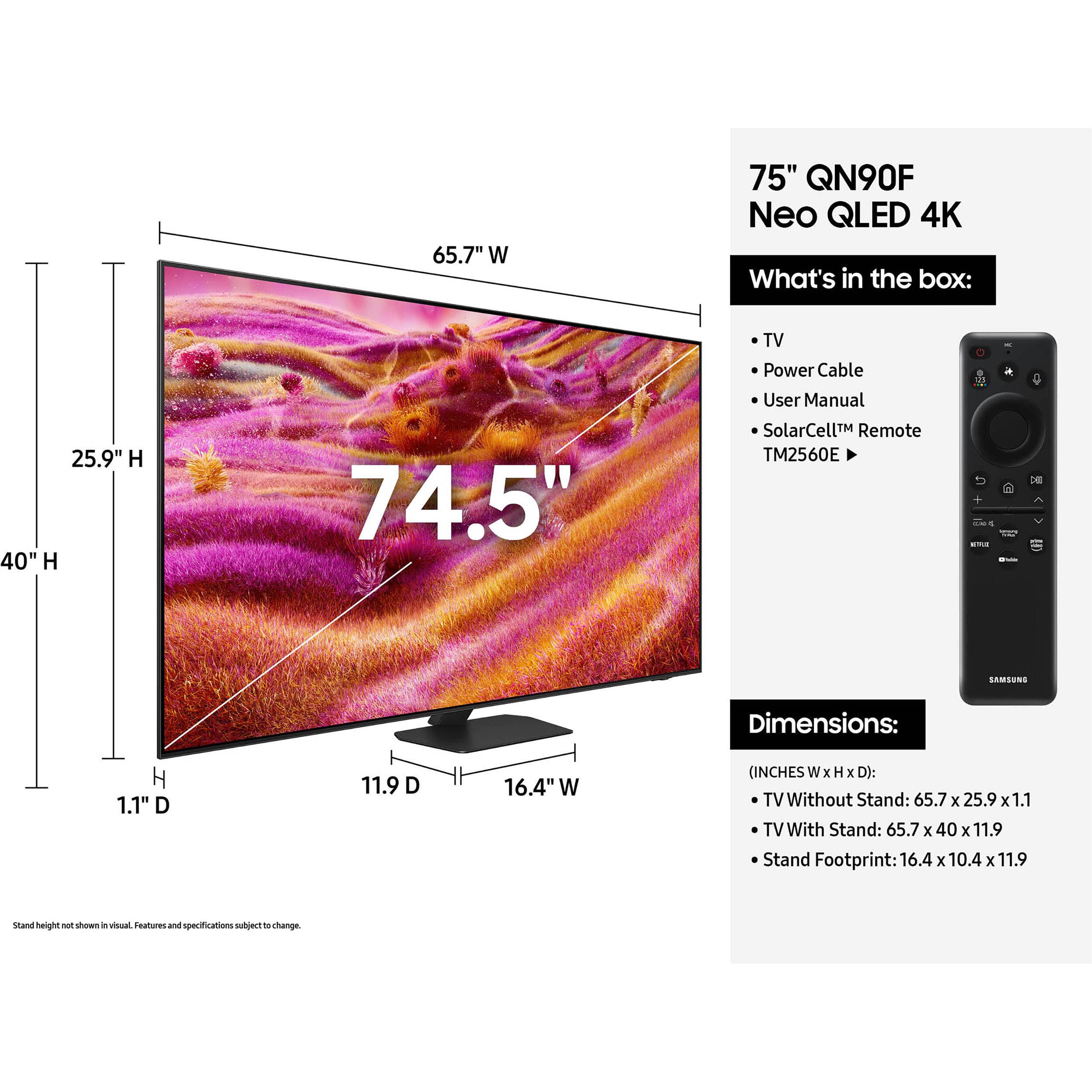 Samsung 75-inch Neo QLED 4K smart TV with 120Hz display