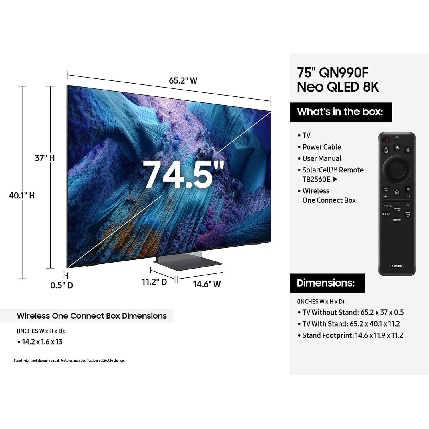 Samsung 75-inch Neo QLED 8K smart TV with 120Hz refresh rate