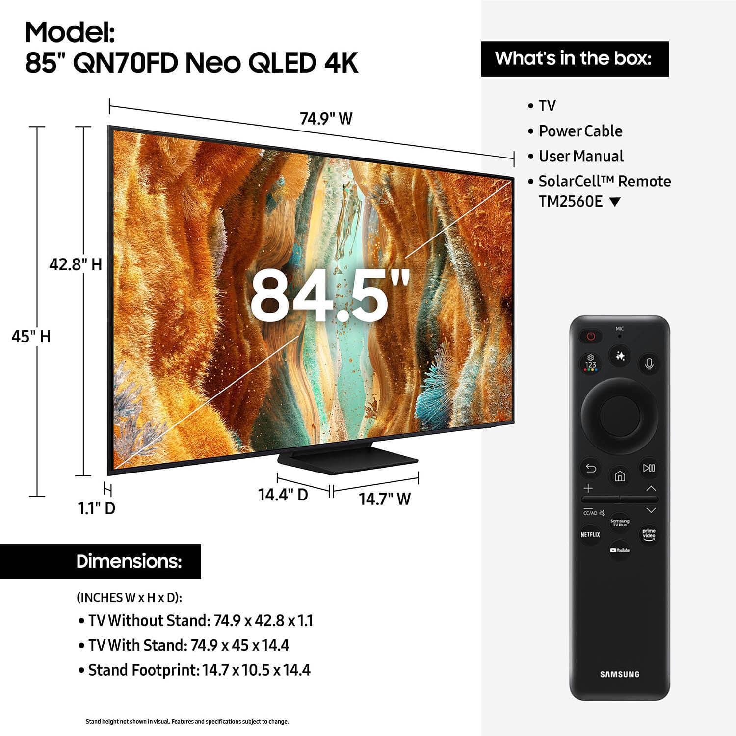 Samsung 85-inch Neo QLED 4K Smart TV with 120Hz refresh