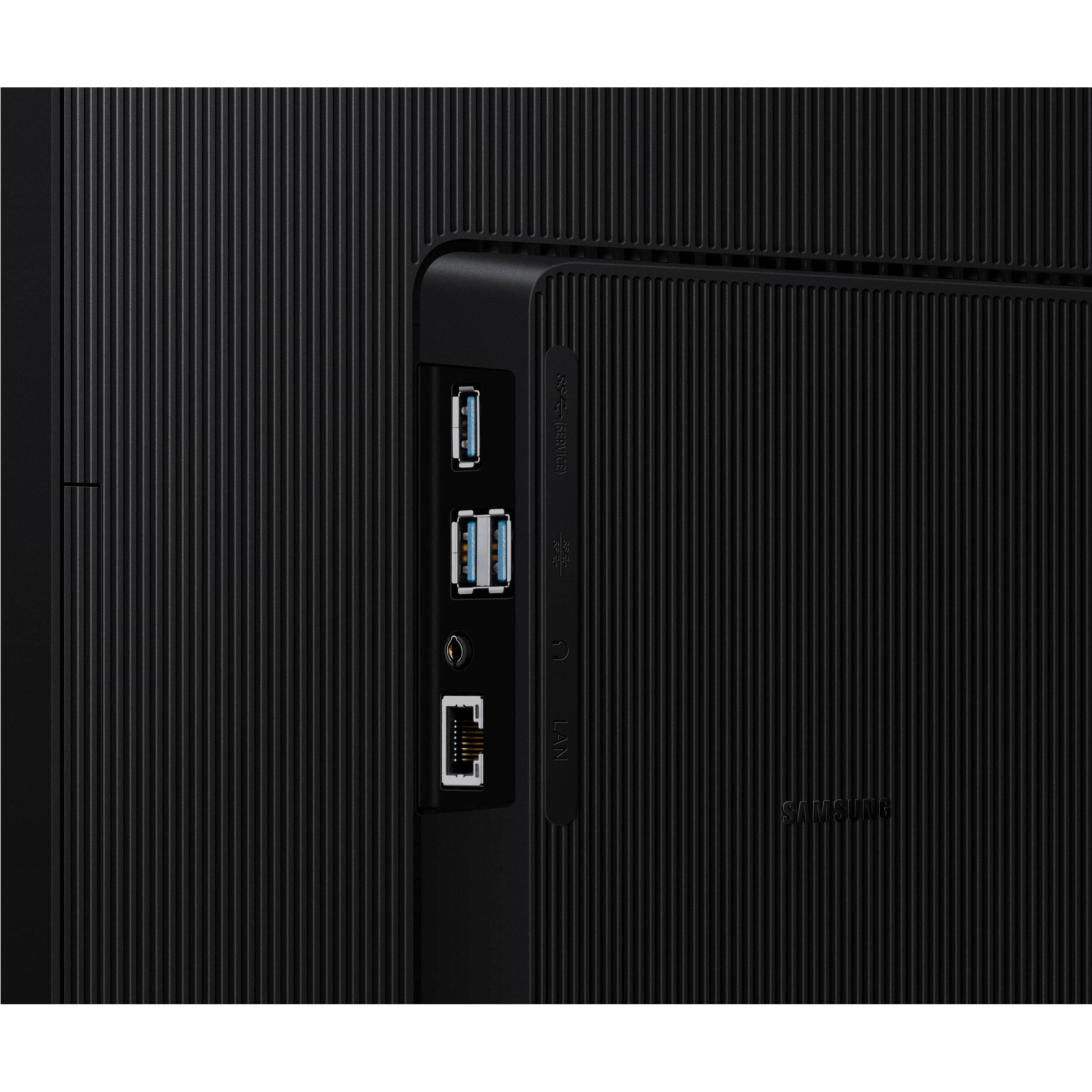 Samsung 27-inch QHD IPS monitor with USB-C, KVM, LAN, HDMI, DisplayPort, and adjustable stand