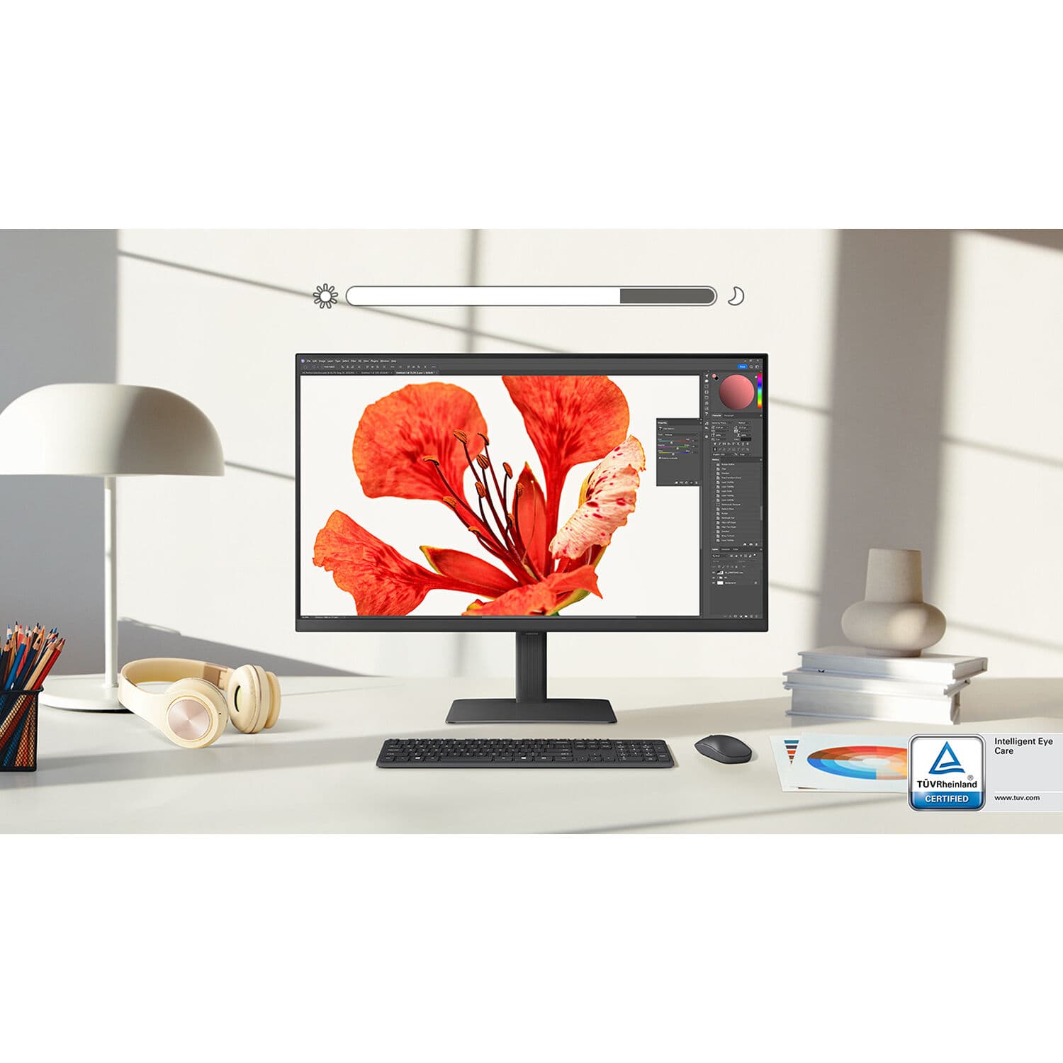 Samsung 32-inch WQHD IPS monitor with adjustable stand and USB hub