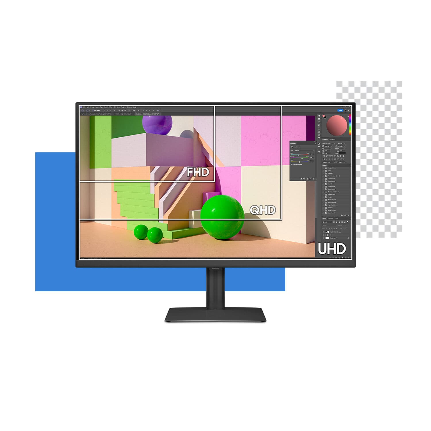 Samsung S32D806EAN 32-inch 4K VA monitor with adjustable stand and USB hub