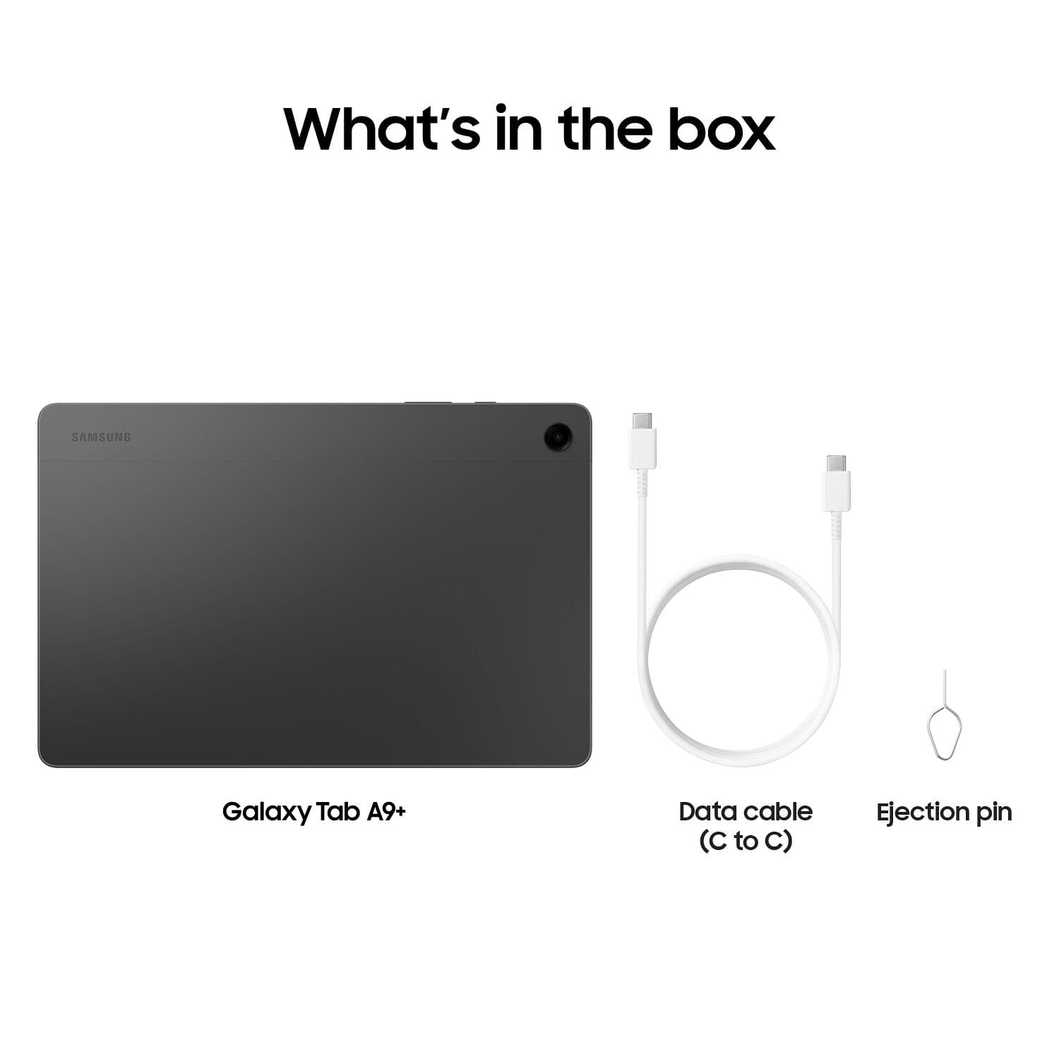 Samsung Galaxy Tab A9+ 4+64GB TMO Graphite tablet in graphite finish