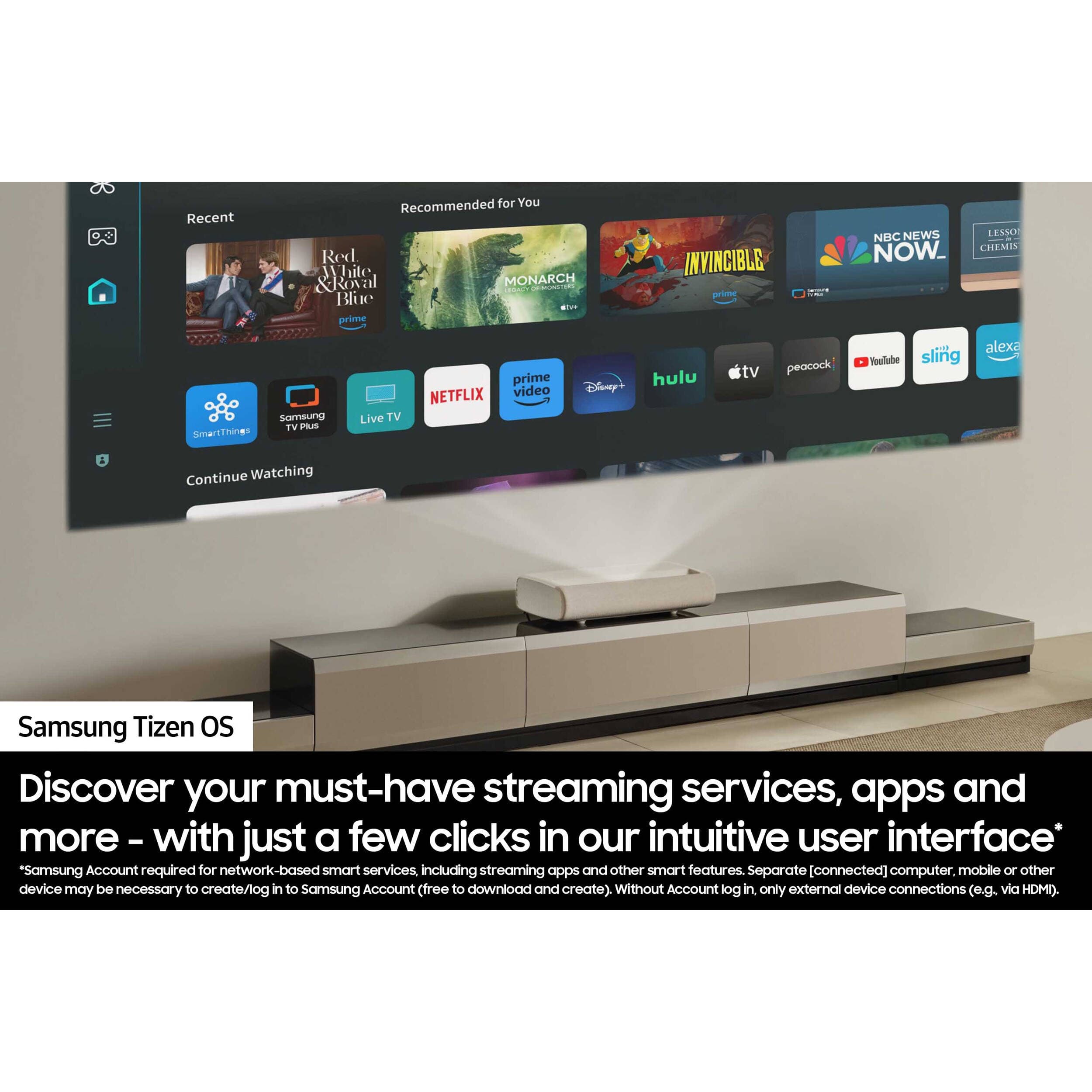 Samsung SP-LPU9DSAXXZA 4K 3,200 lumen triple-laser projector for premium home theater