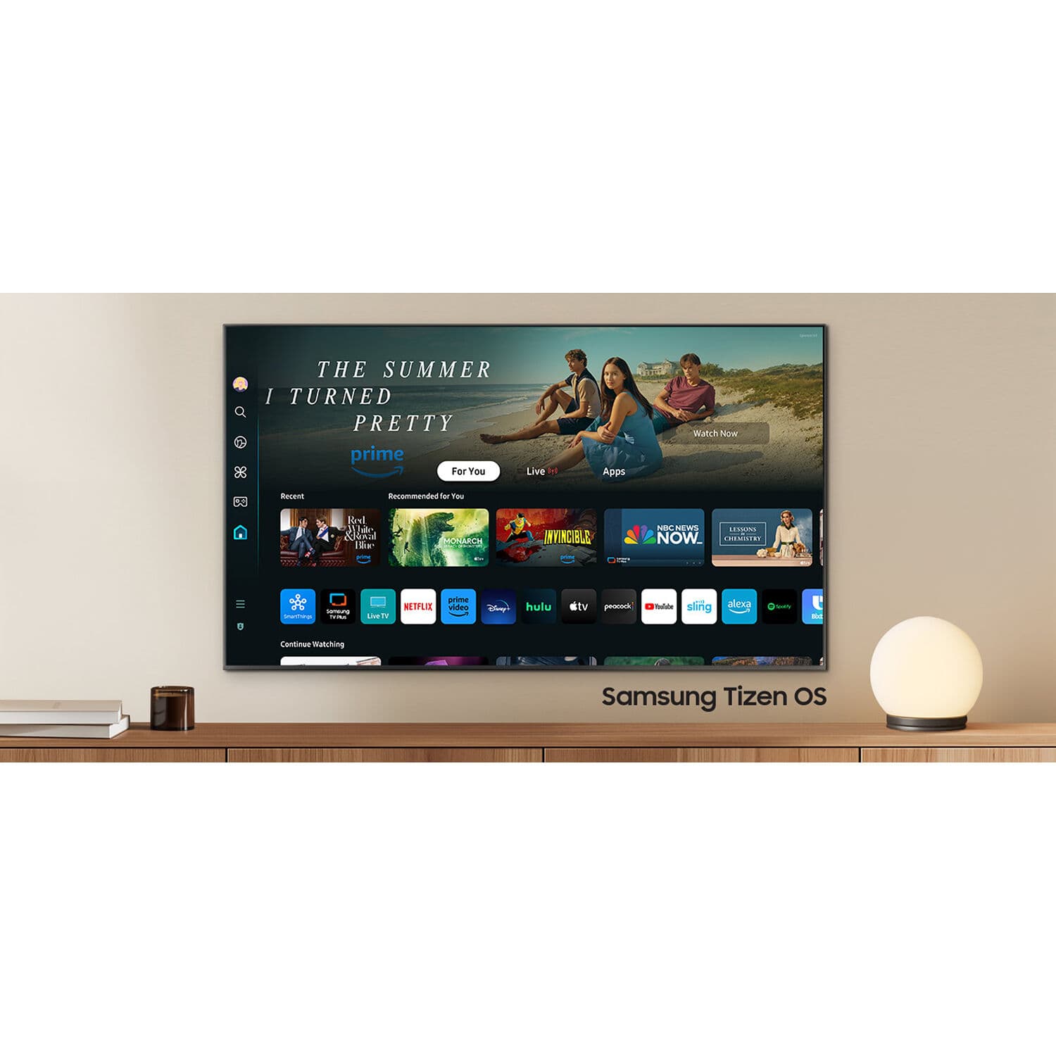 Samsung 98-inch 4K UHD smart TV with Tizen, HDR, and 120 Hz refresh rate