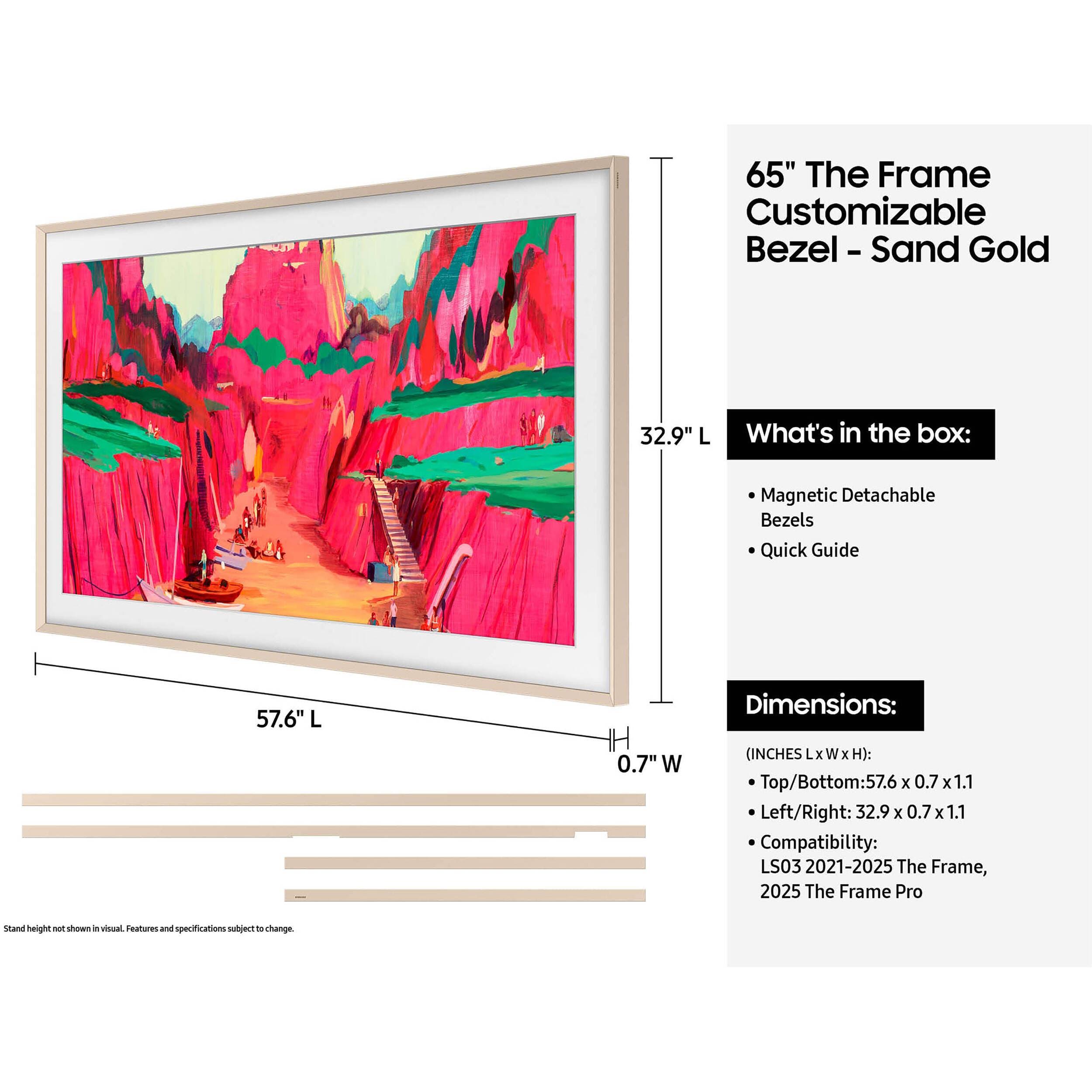 Samsung 65-inch Sand Gold Metal customizable bezel for The Frame